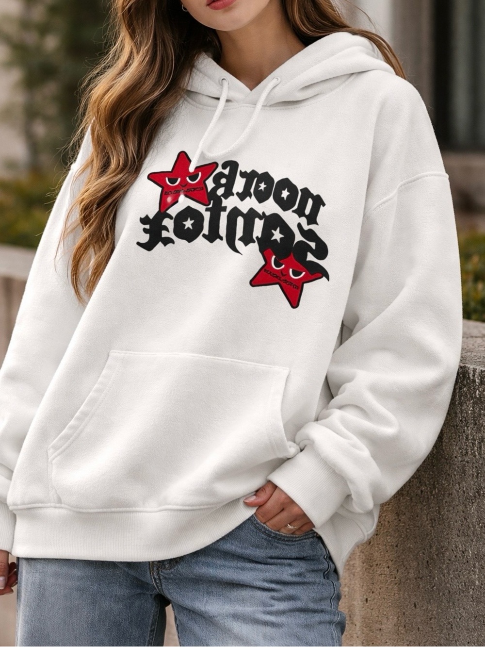 Red Star Custom Graphic Hoodie Pullover Sweatshirt Unisex Adult Sz S GUC